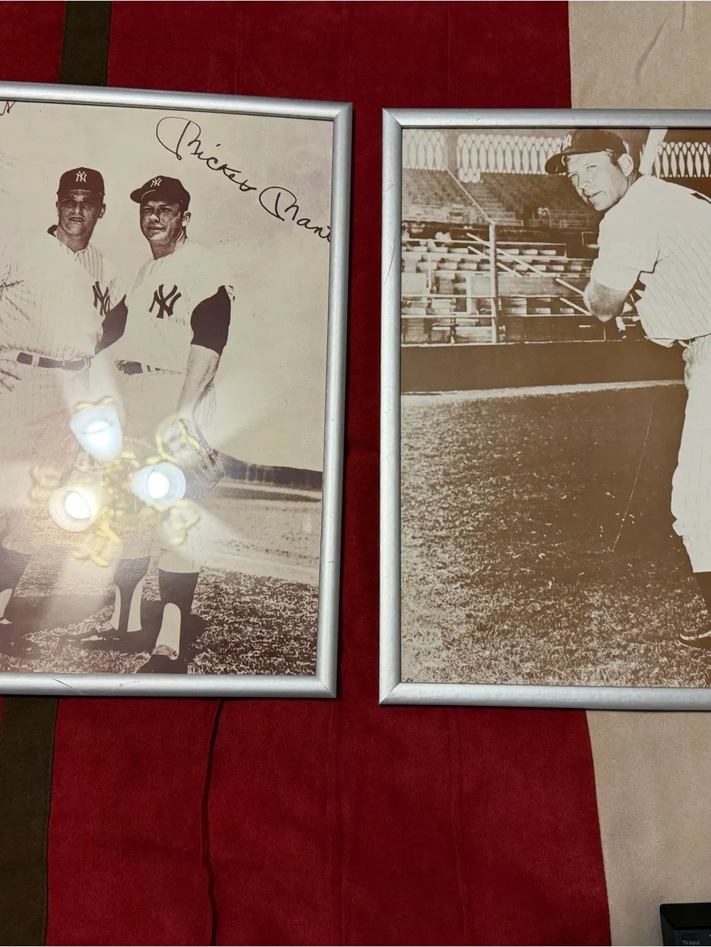 Sepia Baseball Wall Art with Silver Frame - Unbranded